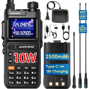 راديو BAOFENG UV26 Ham 10W (New Gen 5RM) أجهزة اتصال لاسلكية طويلة المدى قابلة لإعادة الشحن مع سماعة أذن، بطارية 2500 مللي أمبير في الساعة من النوع C، 771 وهوائي نطاق الهواء/الشرطة، راديو ثنائي الاتجاه متعدد النطاق، حزمة واحدة كاملة in Saudi Arabia