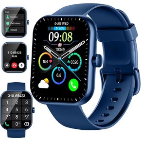 ساعة ذكية (الرد/إجراء مكالمة)، ساعة ذكية مقاس 1.96 بوصة للرجال والنساء، ساعة لياقة بدنية جديدة لعام 2025 مع أكثر من 110 أوضاع رياضية، عداد الخطى، مراقب معدل ضربات القلب/النوم، جهاز تعقب النشاط المقاوم للماء IP68 لنظام Android iOS in Kuwait