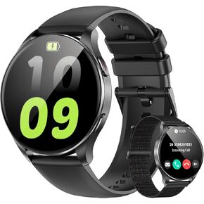 ساعة ذكية IOWOODO للنساء، الرد/إجراء المكالمات، شاشة AMOLED فائقة الوضوح مقاس 1.43 بوصة لتتبع اللياقة البدنية مع أكثر من 120 وضعًا رياضيًا لمعدل ضربات القلب/النوم/شاشة SpO2، ساعة ذكية لهاتف iPhone/Android in Kuwait