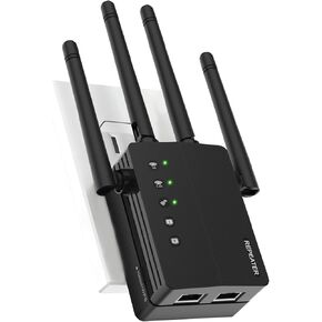 معزز إشارة موسع واي فاي، معزز واي فاي 1200 ميجابت في الثانية، نطاق طويل يصل إلى 12880 قدم مربع، 105 جهاز، معزز واي فاي موسع الإنترنت 2.4/5 جيجا هرتز مع منفذ إيثرنت (أسود) in Kuwait