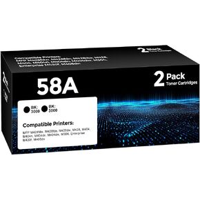 58X CF258X Toner Cartridge Black Replacement for HP 58X CF258X 58A CF258A High Yield Black Toner Cartridges Work With Laser Jet Pro M404dw M406dn M404dn M404n MFP M430f M428fdn Printer Toner (2 Black) in Kuwait