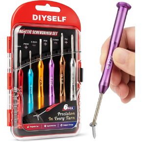 DIYSELF Electric Screwdriver Cordless Rechargeable 3.7V Power Screwdriver with LED Light 28-Piece Small Electric Screwdriver Kit Includes Bits, Magnetic Bit Holder, USB Charging Cable, Carrying (Red) in Kuwait
