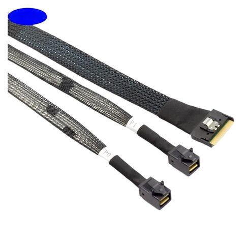 كابل توصيل خادم MI NI SlimSAS SFF-8654 8i 4.0 إلى 2X S*A*S HD SFF-8643 (0.5 متر) in Kuwait