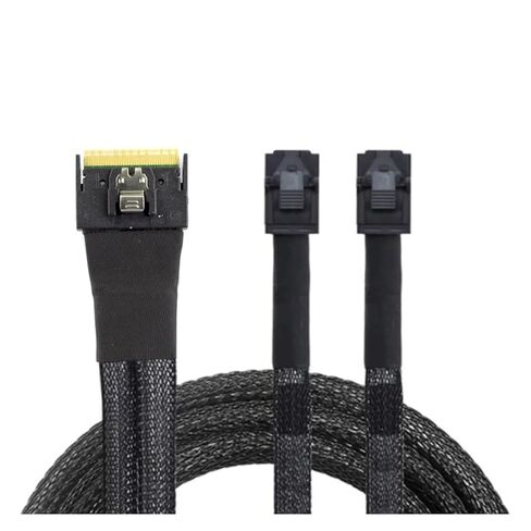 كابل توصيل خادم MI NI SlimSAS SFF-8654 8i 4.0 إلى 2X S*A*S HD SFF-8643 (0.5 متر) in Kuwait