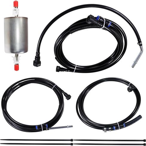 طقم FL-FG0053 خطوط الوقود متوافقة مع Chevy Silverado 1500 2500 GMC Sierra 1500 1999-2003 4.8L 5.3L 6L 8.1L شاحنات بيك آب استبدال FL-FG0053 FG0053 NFR0003 NYLON FUEL LINERS KIT KIT in Kuwait
