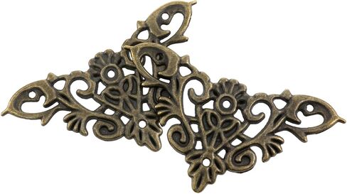 8PCS Retro Bronze Decorative Corner Protectors Decorative Metal Trim Vintage Relief Pattern for Cabinets Jewelry Boxes and Photo Frames in Saudi Arabia