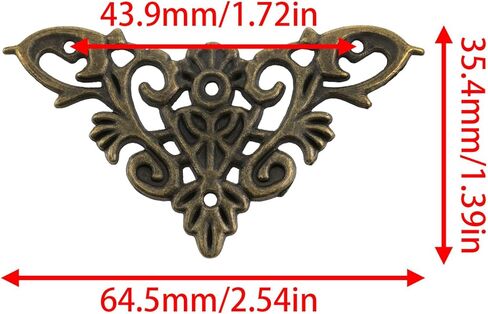 8PCS Retro Bronze Decorative Corner Protectors Decorative Metal Trim Vintage Relief Pattern for Cabinets Jewelry Boxes and Photo Frames in Saudi Arabia