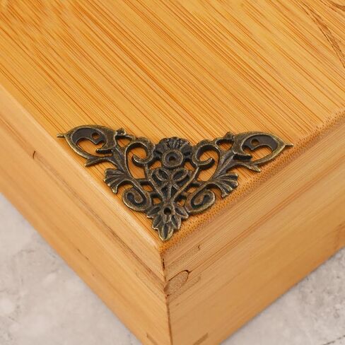 8PCS Retro Bronze Decorative Corner Protectors Decorative Metal Trim Vintage Relief Pattern for Cabinets Jewelry Boxes and Photo Frames in Saudi Arabia