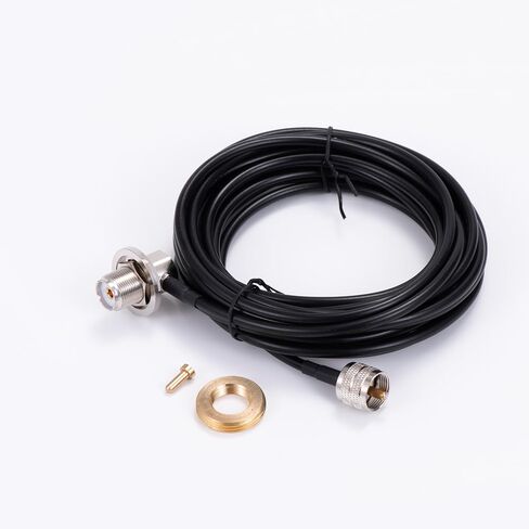 SMA أنثى إلى UHF أنثى S0239 كابل الزاوية اليمنى RG58 16 قدم مع محول تحويل NMO لراديو الهاتف المحمول ثنائي الاتجاه CB وهوائي الراديو in Saudi Arabia