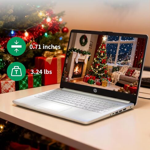 HP 14" Laptop 2025 Business Student Slim Computer, 1-Y Office 365, Copilot AI, Quad-Core Intel CPU, 16 GB RAM, 128GB UFS & 128GB SD Card, Wi-Fi 6, Windows 11 Pro, JQ2XzAccessory, Green in Saudi Arabia