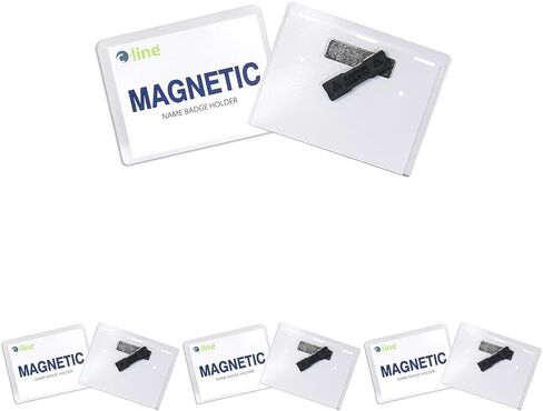 C-Line Magnetic Name Badge Holder Kit, Horizontal, 4w X 3h, Clear, 20/Box in Saudi Arabia