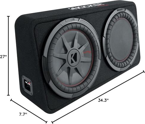 KICKER 48TCWRT122 COMPRT12 مضخم صوت رفيع مقاس 12 بوصة 1000 وات + صندوق + مضخم صوت أحادي + مجموعة مضخم صوت in Kuwait