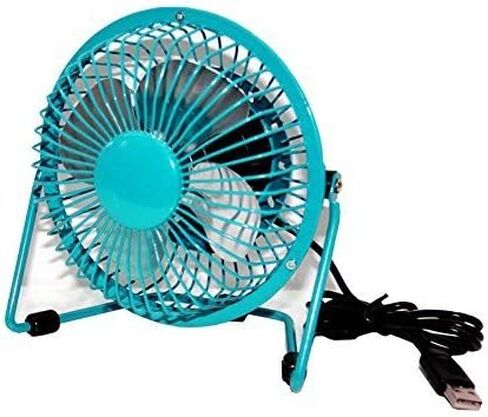 iMBAPrice Classic Hi Speed 4" USB Mini Desktop Metal Fan with ON/Off Switch for PC/Laptop (Blue) in Saudi Arabia
