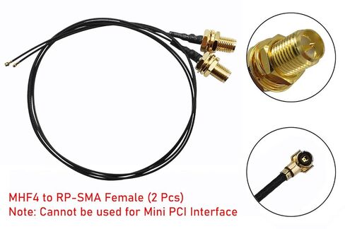 MHF4 إلى RP-SMA أنثى U.FL موصل ضفيرة واي فاي هوائي تمديد كابل (20 بوصة 2 قطعة) in Kuwait