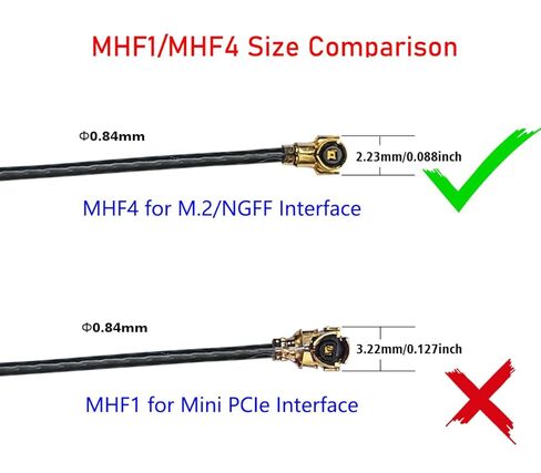 MHF4 إلى RP-SMA أنثى U.FL موصل ضفيرة واي فاي هوائي تمديد كابل (20 بوصة 2 قطعة) in Kuwait