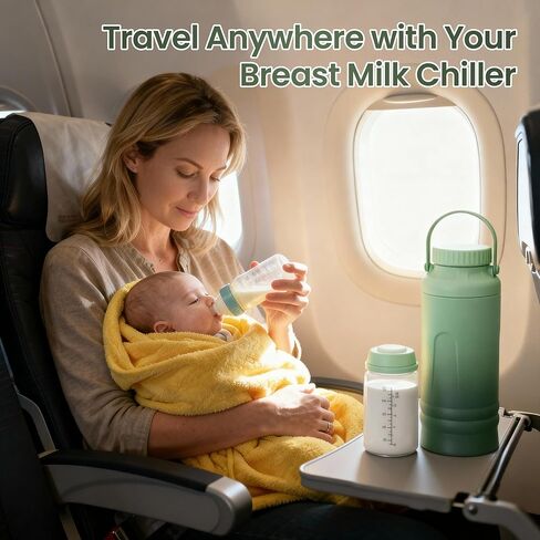 22oz Breast Milk Cooler Bottle – Portable Milk Cooler for Breastmilk, 360° Total Cooling for 24 Hours; Breastmilk Chiller with 2pcs Baby Bottles | Breastfeeding Essentials, BPA Free in Saudi Arabia