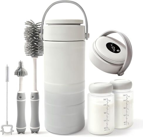 Portable Breast Milk Cooler – HOKORIIKU 22oz Breastmilk Chiller with Temp Display, 360° Total Cooling Keeps Fresh 24H, Large-Capacity for Travel/Outdoor, Set Includes + Brush 2 Milk Bottles in Saudi Arabia