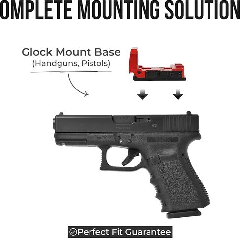 RMT S2 5 MOA مجموعة رؤية منعكسة بنقطة حمراء قابلة للطي لسكة Picatinny مقاس 20 مم - قاعدة تثبيت Glock، تتضمن وظيفة توفير الطاقة، وظيفة الاتصال بالتمرين (أحمر) in Saudi Arabia