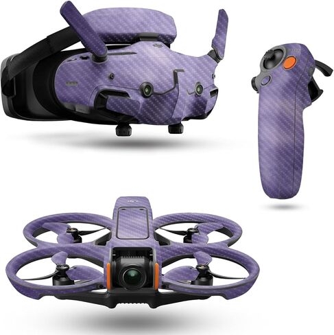 جلد الطائرة بدون طيار من ألياف الكربون متوافق مع حزمة DJI Avata 2 (2024) - فرشاة هوائية أرجوانية - غطاء لاصق واقٍ من الفينيل 3M ممتاز - سهل الاستخدام | صُنع في الولايات المتحدة الأمريكية بواسطة MightySkins in Kuwait