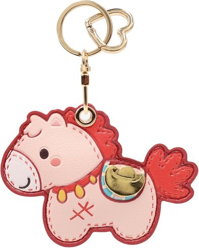 MC Fashion PU Leather Keychain Holder Case Compatible with AirTag, Chinese New Year Lucky Horse Key Ring Bag Charm (Yellow) in Saudi Arabia