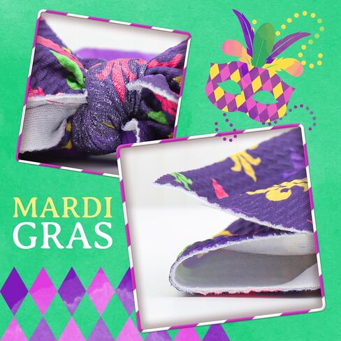 6’’ 2PCS Mardi Gras Headband for Baby Girls Purple Hair Bows for Infant Toddler Carnival Accessories White Headbands Baby Bow in Saudi Arabia