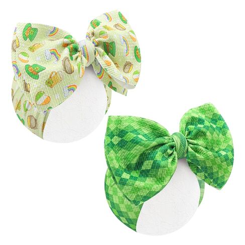 6’’ 2PCS Mardi Gras Headband for Baby Girls Purple Hair Bows for Infant Toddler Carnival Accessories White Headbands Baby Bow in Saudi Arabia