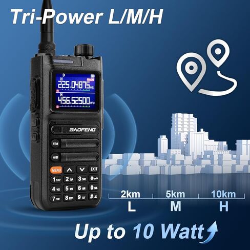 راديو BAOFENG UV26 Ham 10W (New Gen 5RM) أجهزة اتصال لاسلكية طويلة المدى قابلة لإعادة الشحن مع سماعة أذن، بطارية 2500 مللي أمبير في الساعة من النوع C، 771 وهوائي نطاق الهواء/الشرطة، راديو ثنائي الاتجاه متعدد النطاق، حزمة واحدة كاملة in Saudi Arabia