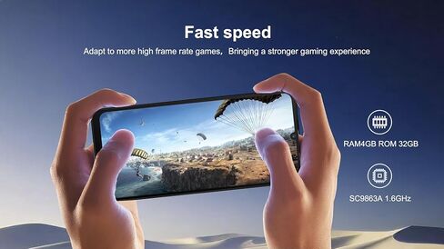 Vortex JK68 Unlocked Android Smartphone, 6.745" HD+ IPS Display, 4GB RAM + 32GB Storage, Dual SIM, Android 14, Black/Grey in Saudi Arabia