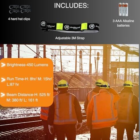 مصباح أمامي LED من Railhead Gear مع ضوء أحمر، يعمل بالبطارية وتحكم في التركيز قابل للتكبير 450 شريط عاكس قابل للتعديل، KE-HLFC185 in Kuwait