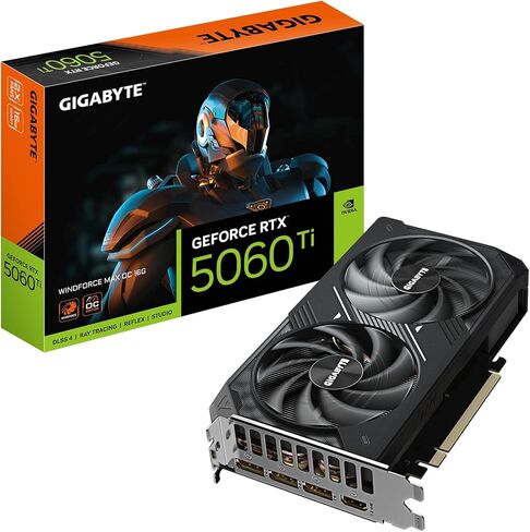 بطاقة رسومات جيجابايت GeForce RTX 5060 Ti WINDFORCE MAX OC 16G - 16 جيجابايت GDDR7، 128 بت، PCI-E 5.0، 2587 ميجاهرتز، ساعة أساسية، 3 × DP، 1 × HDMI، NVIDIA DLSS 4، GV-N506TWF2MAX OC-16GD in Saudi Arabia
