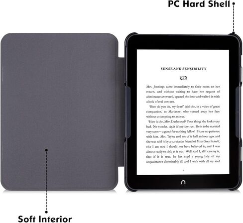 BOZHUORUI Case for 7.8" Nook Glowlight 4 Plus (2023 Released) - Slim Lightweight PU Leather Cover + Lightweight Flexible Soft Back Shell Clear Cover in Saudi Arabia