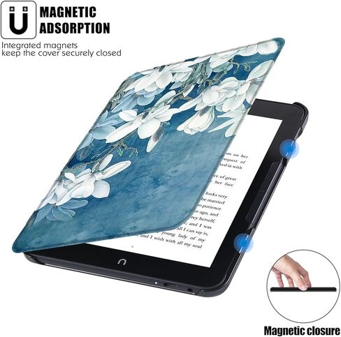 BOZHUORUI Case for 7.8" Nook Glowlight 4 Plus (2023 Released) - Slim Lightweight PU Leather Cover + Lightweight Flexible Soft Back Shell Clear Cover in Saudi Arabia