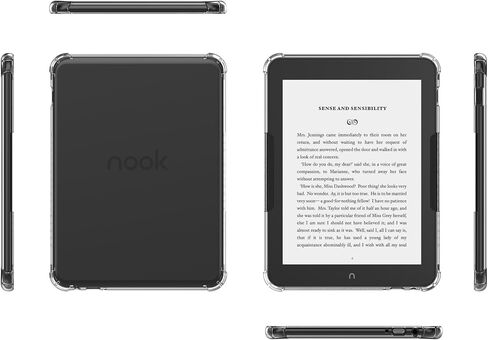 BOZHUORUI Case for 7.8" Nook Glowlight 4 Plus (2023 Released) - Slim Lightweight PU Leather Cover + Lightweight Flexible Soft Back Shell Clear Cover in Saudi Arabia