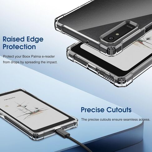 حافظة Fintie الشفافة لجهاز BOOX Palma 2 Pro Mobile ePaper مقاس 6.13 بوصة (إصدار 2025) - غطاء خلفي نحيف وخفيف الوزن ورقيق وناعم من مادة TPU الشفافة والمرنة والمزودة بزوايا معززة، شفاف in Saudi Arabia
