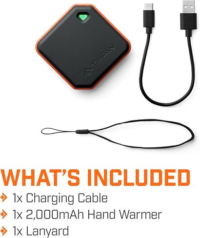 ثاو جهاز تدفئة محمول صغير قابل لإعادة الشحن | تسخين على الوجهين، حتى 4 ساعات، USB-C قابل لإعادة الشحن، هيكل متين مقاوم للصدمات، ضوء LED مدمج in Kuwait