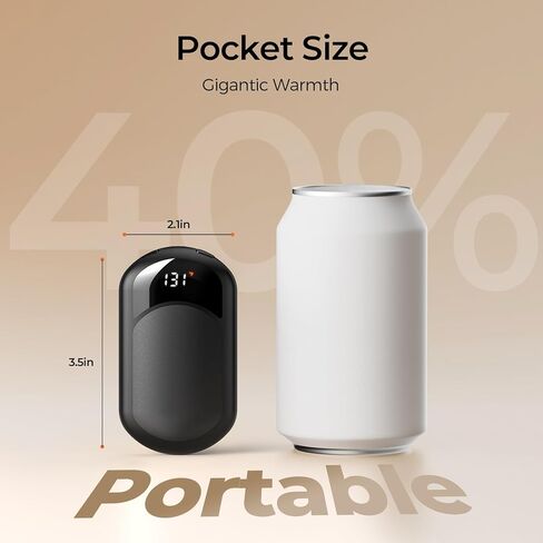 صندوق تدفئة اليد القابل لإعادة الشحن من هوت دوت، شاشة LED للبطارية ودرجة الحرارة في الوقت الحقيقي، 4 عبوات لتدفئة اليد الكهربائية المحمولة، هدايا للرجال والنساء لعيد الميلاد والصيد والتخييم in Kuwait