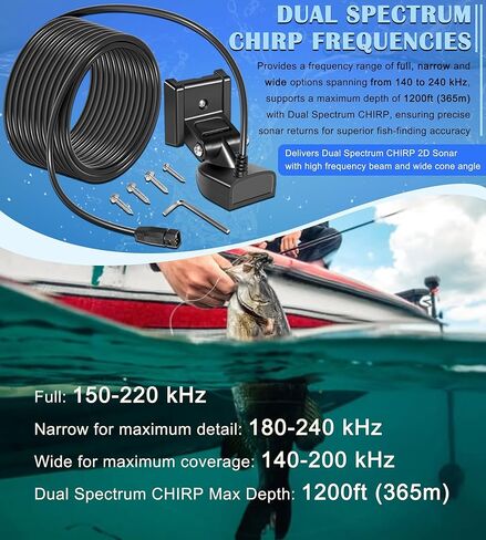 710274-1 XNT 9 HW T Transom Mount محول مع مستشعر درجة الحرارة يناسب Humminbird Helix مع ثنائي الطيف غرد 2D سونار، طول الكابل 20 قدم in Saudi Arabia