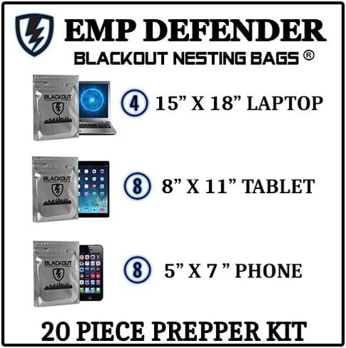 Faraday Cage EMP ESD Bags Complete 20pc Kit Survivalists Preppers in Saudi Arabia