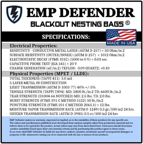 Faraday Cage EMP ESD Bags Complete 20pc Kit Survivalists Preppers in Saudi Arabia