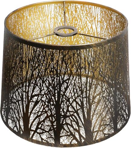 ALUCSET Large Lampshade, Etched Forest Pattern Antique Bronze and Gold Lamp Shade Replacement for Table Lamps and Bedside Lamp, Metal Drum Lampshades with size of 12×14×10", UNO Fitter in Saudi Arabia