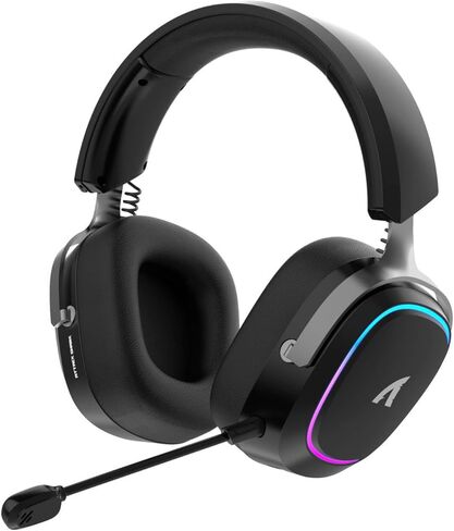 ATTACK SHARK G800 Wireless Gaming Headset, 7.1 Surround Sound,Memory Foam Ear Pads,Durable Aluminum Frame,Detachable Microphone, Bluetooth/2.4G Wireless/Wired Headphone for PC,PS5,PS4(Black) in Saudi Arabia