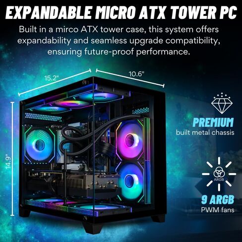 Panorama RTX 5080، 24-Core i9-14900KF، ذاكرة وصول عشوائي DDR5 سعة 64 جيجابايت، محرك أقراص SSD سعة 2 تيرابايت Gen4 NVMe، كمبيوتر مكتبي للألعاب مبرد سائل مع نظام التشغيل Windows 11 Pro، ضمان لمدة 3 سنوات، لوحة مفاتيح RGB + ماوس، RJ45، شبكة Wi-Fi داخلية 6E،  in Kuwait