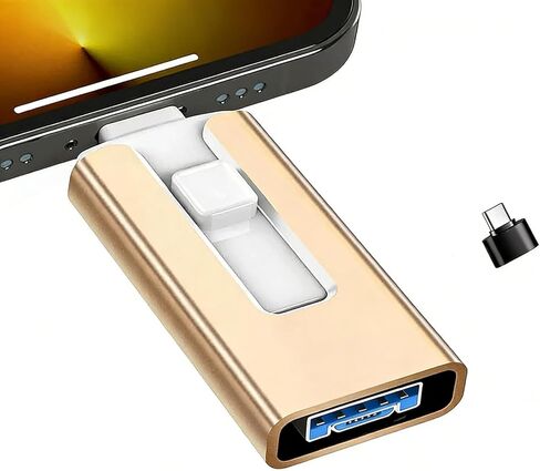 Flash Drive for iPhone 256GB, Photo Stick for External Memory Storage, Easily Back Up and Save Photos Videos, High Speed USB Memory Stick Thumb Drive for iPhone/iPad/Android/PC, Pink in Saudi Arabia
