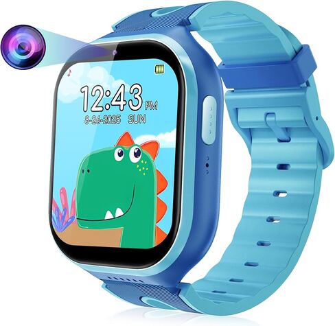 Smart Watch for Kids, No App, 14 Games, 1.83'' Touchscreen, Bedtime Stories, Alarm Clock, Camera, Music Player, Pedometer, Video & Audio Recording, Toys for Boys Aged 3-12, Gift for Teenagers, Blue in Saudi Arabia