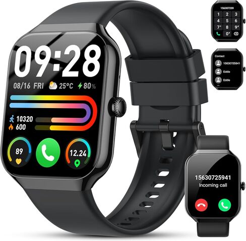 Smart Watch(Answer/Make Call), 1.96" Smartwatch for Men Women, 2025 New Fitness Watch with 110+ Sport Modes, Pedometer, Heart Rate/Sleep Monitor, IP68 Waterproof Activity Tracker for Android iOS in Saudi Arabia