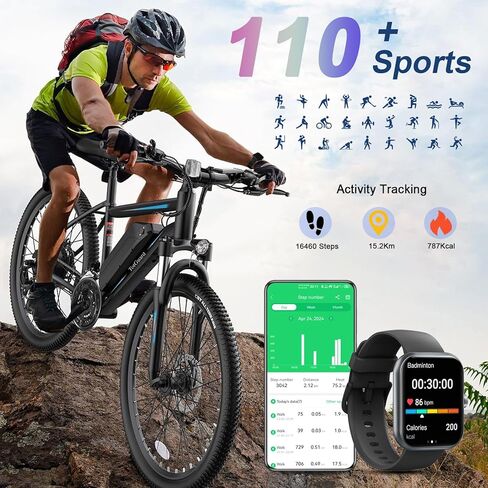 Smart Watch(Answer/Make Call), 1.96" Smartwatch for Men Women, 2025 New Fitness Watch with 110+ Sport Modes, Pedometer, Heart Rate/Sleep Monitor, IP68 Waterproof Activity Tracker for Android iOS in Saudi Arabia