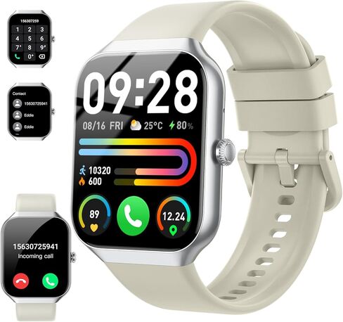 Smart Watch(Answer/Make Call), 1.96" Smartwatch for Men Women, 2025 New Fitness Watch with 110+ Sport Modes, Pedometer, Heart Rate/Sleep Monitor, IP68 Waterproof Activity Tracker for Android iOS in Saudi Arabia