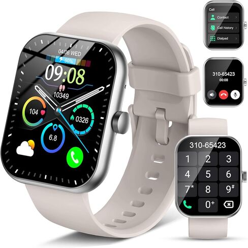 Smart Watch(Answer/Make Call), 1.96" Smartwatch for Men Women, 2025 New Fitness Watch with 110+ Sport Modes, Pedometer, Heart Rate/Sleep Monitor, IP68 Waterproof Activity Tracker for Android iOS in Saudi Arabia
