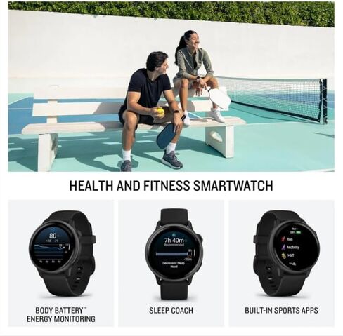 Garmin Vivoactive 6 - Health & Fitness Smartwatch, 1.2 in Bright AMOLED Display, GPS Sports Tracking, Up to 11 Days of Battery, Lunar Gold with Bone Band w PowerBank Bundle in Saudi Arabia