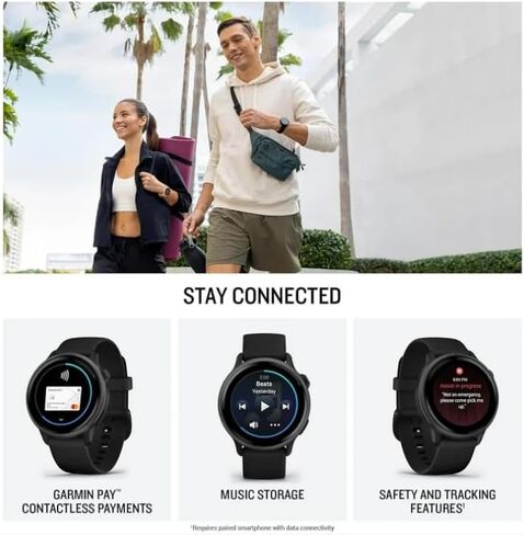 Garmin Vivoactive 6 - Health & Fitness Smartwatch, 1.2 in Bright AMOLED Display, GPS Sports Tracking, Up to 11 Days of Battery, Lunar Gold with Bone Band w PowerBank Bundle in Saudi Arabia